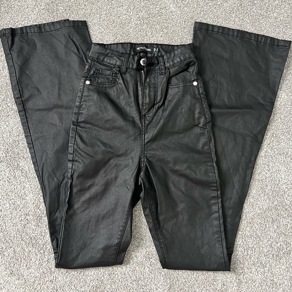 PLT Black High-Rise Coated Women's Jeans